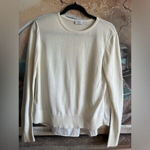 AKRIS Punto Combination Cream Blouse